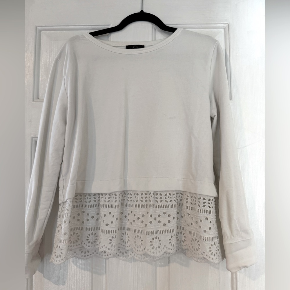 J. Crew Sweatshirt with Lace Detail